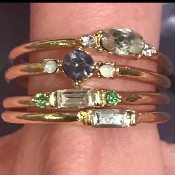 LAST SET! 4 pc stackable gem style rings - Picture 5 of 5